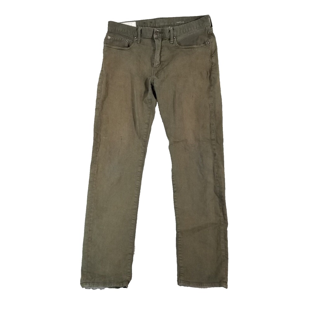 Gap Jeans Men 32x34 Green Regular Straight Khaki Denim Stretch Pants